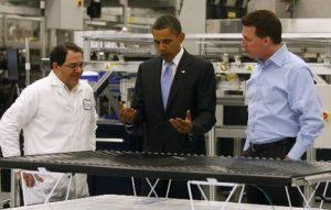 President Obama at Solyndra's headquarters in Fremont, CA in 2010. Photo Credit: The Daily Caller