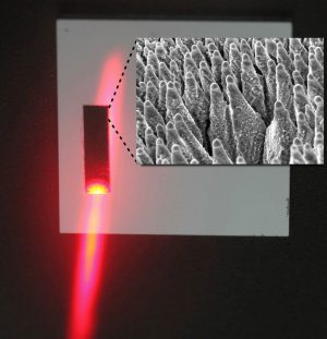 Black silicon irradiated with a laser. Photo Credit: Fraunhofer HHI