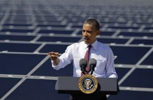 President Barack Obama speaks after touring Sempra’s Copper Mountain Solar 1 facility, Wednesday, March 21, 2012, in Boulder City, Nev. credit: Julie Jacobson/AP