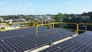 Solar roof panels on Tideland’s building. Photo by Heidi Jernigan Smith