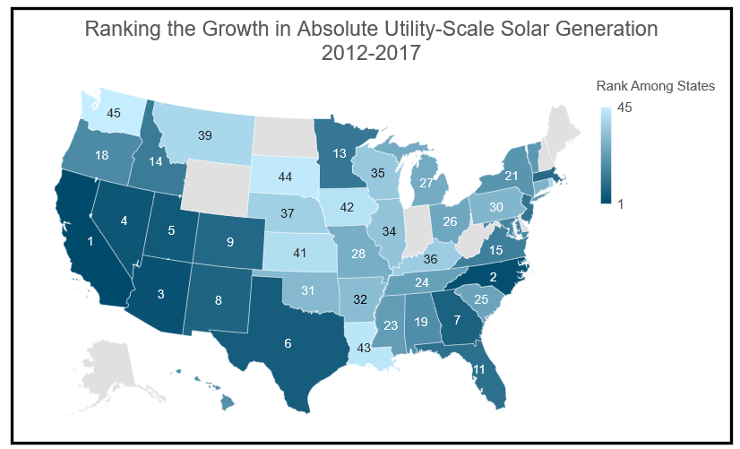 solar power, solar generation, map, United States